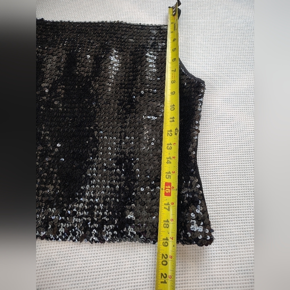 Scott McClintock Black Sequin Top Size 14 - Picture 4 of 7